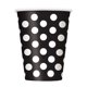 thumbnail image 1 of Unique Party - Vaso Desechable Diseño Lunares de Papel - Pack de 6 (Blanco/Negro), 1 of 2