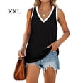 thumbnail image 3 of Guardurnaity Camiseta sin mangas con cuello en V para mujer Camiseta informal con bloques de color Camiseta sin mangas informal Prendas para la parte del cuerpo Negro XXL Guardurnaity AP002686-05, 3 of 6