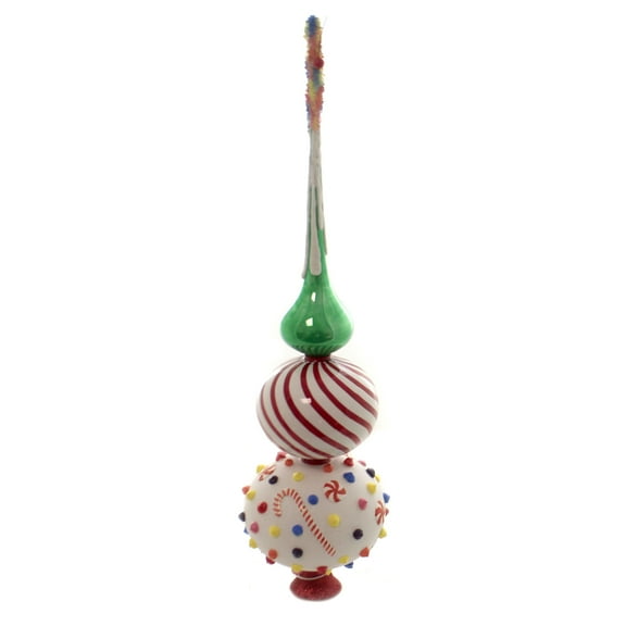 Glitterazzi Candy Theme Finial Polish Glass Christmas Tree Topper 16 Inch New