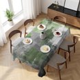 thumbnail image 3 of Sage Green Grey Table Cloth Waterproof Tablecloths, Abstract Art Oil Painting Modern Geometric Tablecloth Dining Table Cover for Kitchen Party Tabletop Outdoor, Rectangle Tablecloth 54x108 Inch, 3 of 9