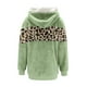 thumbnail image 5 of Pntutb, chaqueta informal de manga larga con capucha y cremallera de felpa con estampado de leopardo para mujer, chaqueta de retazos de Color sólido, prendas de vestir, abrigo, liquidación Pntutb Pntutb-2593, 5 of 5