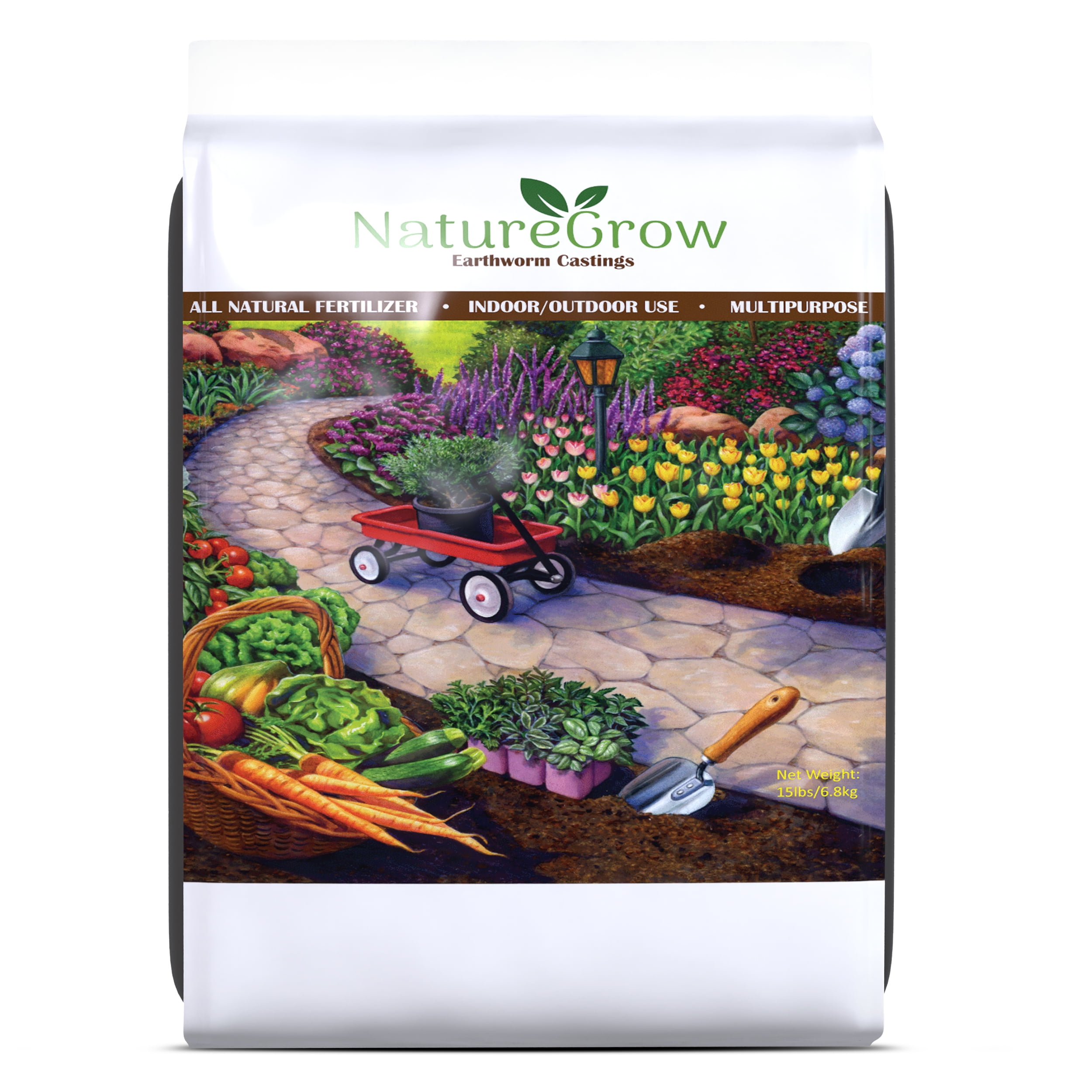 NatureGrow Earth Worm Castings 15LB - Worm Castings Organic Fertilizer Includes Humic Acid, Earthworm Castings - Pure Worm Castings for Gardening, Organic Worm Casting