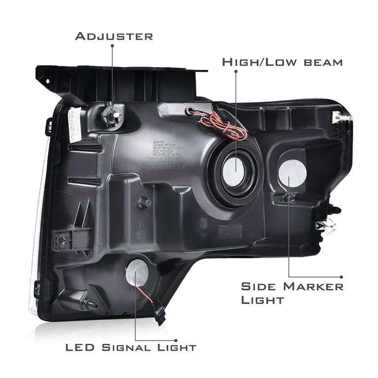 FIT 2009-2014 Ford F150 F-150 Non-Switchback LED DRL HalogenHeadlight - Foto 7