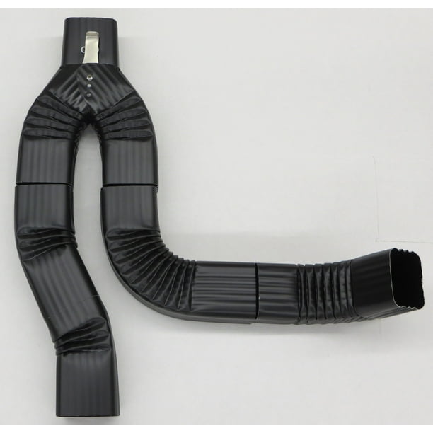 Offset Downspout Diverter for Rain Barrels (3X4, BLACK)