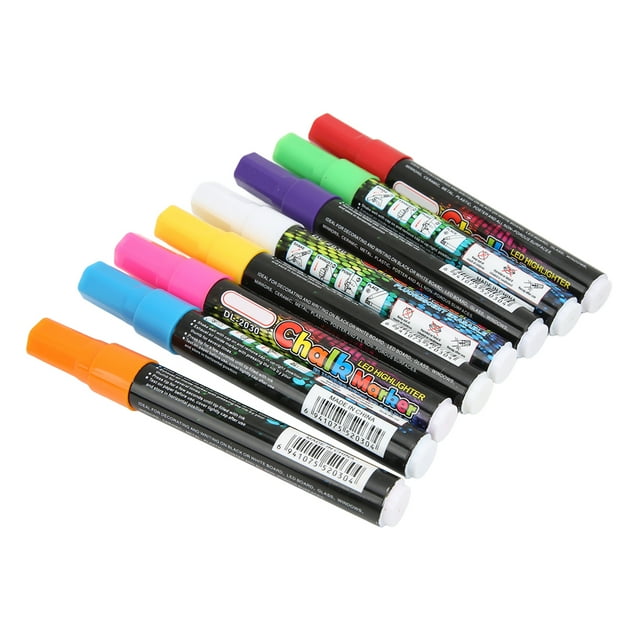 8Pcs Liquid Chalk Marker Pen, 8 Colors Erasable Chalkboard Pen For School, Menu Board & Car Window Glass