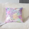 thumbnail image 2 of Rainbow Unicorn Throw Pillow Covers, Ombre Purple Unicorn Pillow Covers, Unicorn Bedroom Decor , Cartoon Kawaii Cushion Cases, Butterfly Plants Decorative Pillow Covers 22x22 Inch Set of 2, 2 of 5