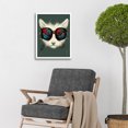 thumbnail image 2 of White Cat Head With Aviator Sunglasses Painting Art Print Framed Poster Wall Decor 12x16 inch, 2 of 5