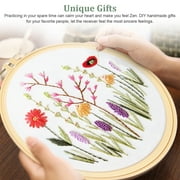 Celectigo Embroidery Kit for Beginners — 4Pack Floral Cross Stitch Kits with 27Pcs Sewing Set of Hoops, Threads, Needles