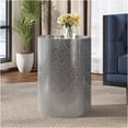 thumbnail image 4 of JERFIT Industrial Round End Table, Hammered Metal Side Table for Living Room, Small Accent Table with Iron Frame, No Assembly Required, Silver Finish, 4 of 7