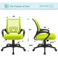 thumbnail image 2 of Lacoo Adjustable Mid Back Office Chair Mesh Swivel Desk Chair with Armrests, Green, 2 of 6