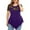 Purple, variant on Pntutb Womens,Plus Size Women's Solid Floral Lace O-Neck Asymmetric Three Quarter Tops Blouse Clothes