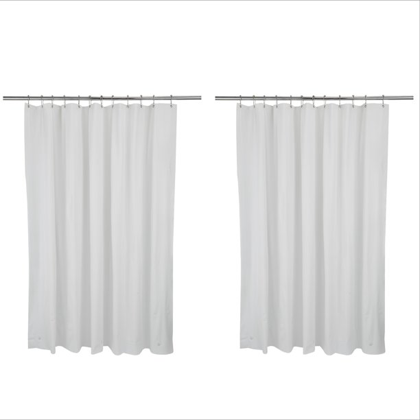 Bath Bliss 2 Pack Premium Shower Curtain Liner in White