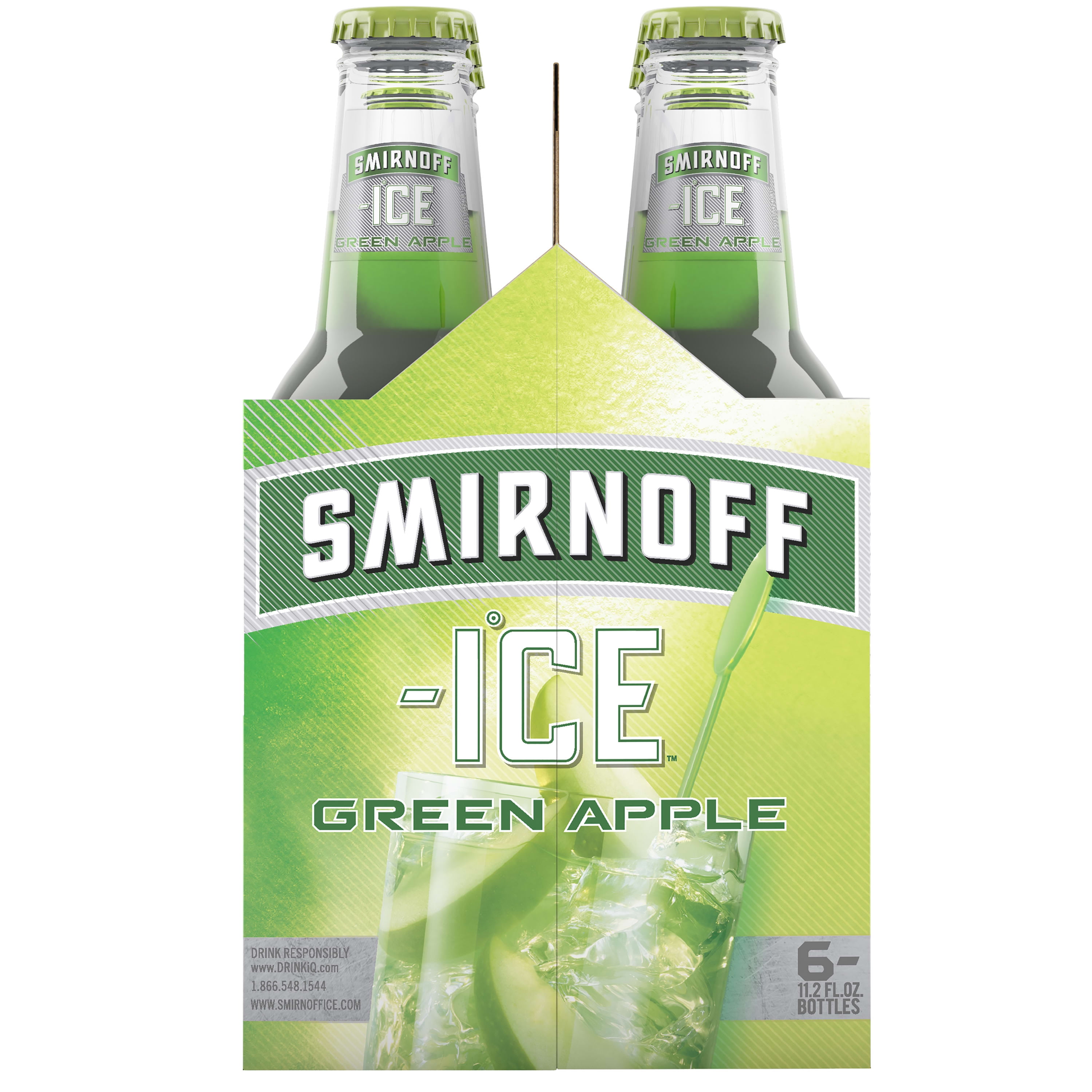 Buy Smirnoff Ice Green Apple, 6pk 11.2oz Bottles, 4.5% ABV Online at ...