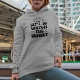 thumbnail image 2 of Let's Go Watch Sunset, Retro Groovy Text Quote, Heather Grey Hooded Sweatshirt or Hoodie, Small, 2 of 5
