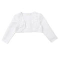 thumbnail image 3 of DPOIS Kids Girls Open Front Beaded Wedding Flower Shurg Bolero Cardigan Princess Dress Coat, 3 of 7