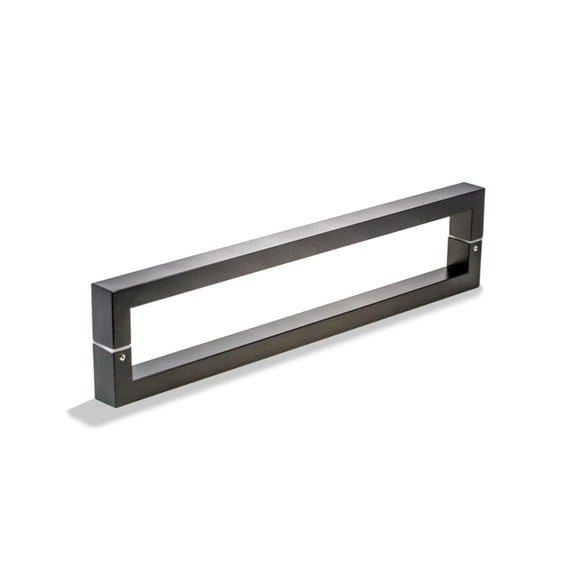 12 Inch Length Stainless Steel Matte Black Door Handles Back-to-Back, Modern Door Handle Pulls for Commercial Glass Entrance Doors Sliding Barn Doors Home Glass Shower Pulls, Square Rectangle Bar