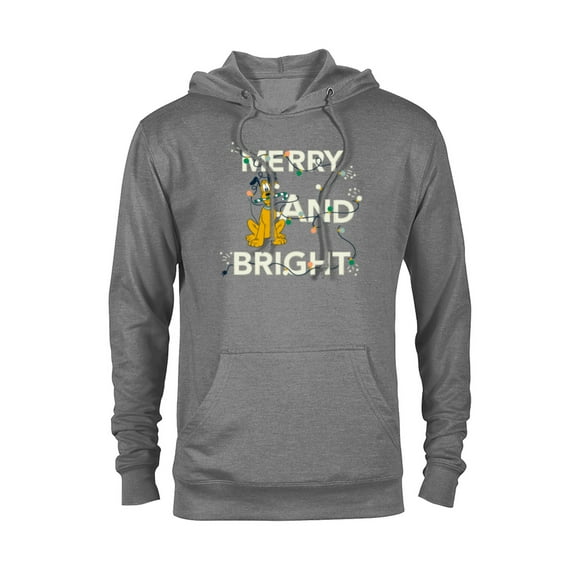 Disney Pluto Merry and Bright Christmas Holiday - Pullover Hoodie for Adults - Customized-Athletic Heather