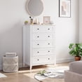 thumbnail image 1 of QinaQin Cómoda de madera con 5 cajones y jaladeras metálicas, mueble organizador para recámara, clóset o pasillo con diseño práctico y moderno, 1 of 8