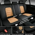 thumbnail image 4 of 5-Seats Car Seat Covers for 95% Nissan Models Leather Auto Vehicle Seat Cushions Waterproof Seat Cover Airbag Compatible(Black&Orange-Luxury), 4 of 6