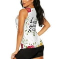 thumbnail image 3 of Wukai Home Sweet Home Floral Print &nbsp;Women's Workout Tank Top Mesh Yoga Shirts Athletic Running Tank Tops Athletic Gym Shirts - XX-Large, 3 of 8