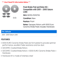 thumbnail image 2 of Front Brake Pad and Rotor Kit - Compatible with 2001 - 2005 Saturn L300 - Dynamic Friction, 2 of 2
