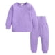 thumbnail image 1 of Gibobby Conjunto de leggings para bebés y niñas Niños pequeños Bebé Niño Niña Ropa Unisex Tops Pantalones de cintura alta Conjunto Otoño Invierno Pijamas(Morado, 3-6 Meses), 1 of 5