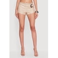 thumbnail image 3 of Women's Studded Belted Front Faux Leather Shorts, 3 of 4