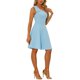 thumbnail image 4 of Vestido de fiesta A-Line con tirante asimétrico y lazo para mujer INSPIRE CHIC, con bolsillos, color azul claro, talla S, 4 of 6