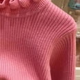 thumbnail image 4 of LIaqionyy Girls Mock Turtleneck Sweaters Long Sleeve Cute Basic Plain Tops Causal Comfy Soft Knit Sweater, 4 of 6