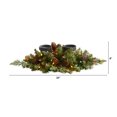 thumbnail image 2 of 24" Flocked Artificial Christmas Double Candelabrum w/35 Multicolored Lights, 2 of 10