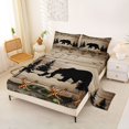 thumbnail image 2 of Manfei Country Farmhouse Lodge Queen Sheets,Natural Bear Queen Sheet Sets,Brown,4 Pieces,1 Flat Sheet, 1 Fitted Sheet and 2 Pillowcases, 2 of 6