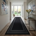 thumbnail image 2 of Beverly Rug Indoor Bordered Area Rugs, Non Slip Rubber Backing Modern Living Room Area Rug, Black, 2x5, 2 of 10