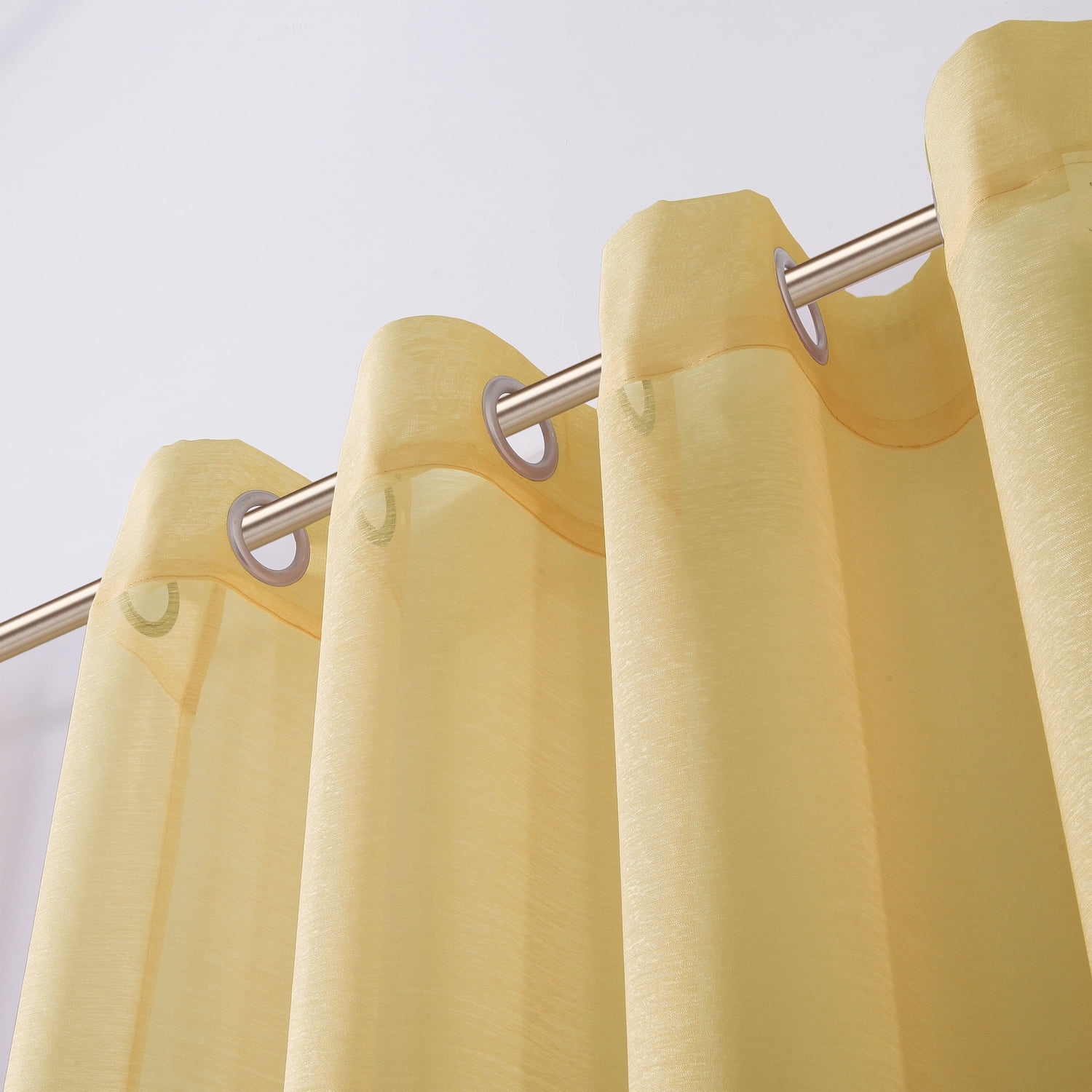 Dainty Home Malibu Textured Semi-Sheer Linen Look Grommet Top Curtain Set Of 4, 54" x 84" each (Covers Two Windows)