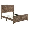 thumbnail image 4 of Rustic Brown Queen Bed Frame: Modern Wood Bedroom Furniture, Panel Design, 63.5"x84", Rustic Finish, Ships in 1 Box, Box Spring Required., 4 of 7
