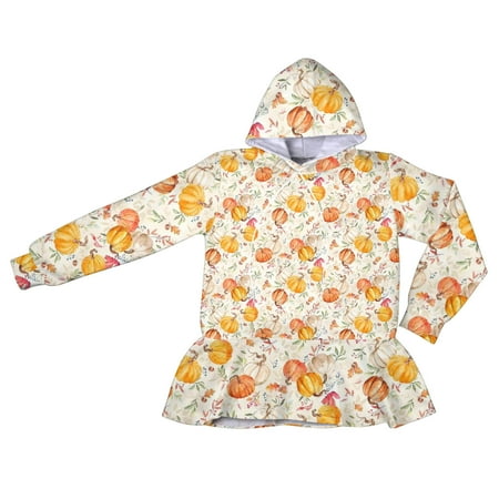 

Juebong Dress Deals Girl s Halloween Long Sleeve Drawstring Swing Midi Dress Hoodie Sweatshirt Pullover Cute Cartoon Print Dresses Outfit