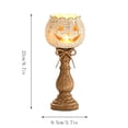 thumbnail image 2 of Byndra Fall White Pumpkin Candle Holder, Distressed Wood Pedestal Tealight Stand with Scalloped Rim, Vintage Thanksgiving Table Decor for Mantel, Dining Table, Entryway, 2 of 7