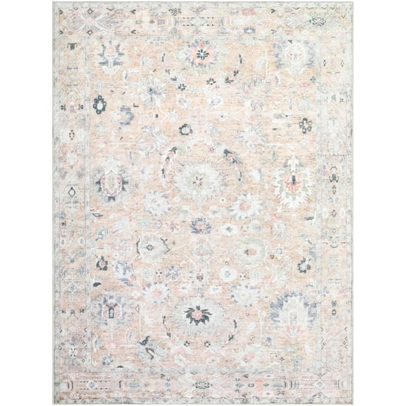 My Texas House Washable Everly Cream 5'3" x 7' 8'10" x 12' Washable Area Rug