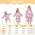 thumbnail image 3 of Wearable Blanket with Sleeves and Pocket Oversized Hooded Sweatshirt 3-14 YR Pink and Red Hearts Pattern L, 3 of 7