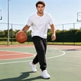 thumbnail image 4 of DENTOYOU 4-Pack Mens Sweatpants with Pockets Gym Joggers - Athletic Pants for Workout Casual black/Navy/Army Green/Heather Grey XXL, 4 of 7