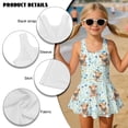 thumbnail image 6 of Xoenoiee Highland Cattle Daisy Flower Pattern Sleeveless Swimsuit for Girls One Piece Swimwear with Skirt Lightweight Bathing Suit Soft Swim Dress for Beach Swimming, 8-9 Years, 6 of 7
