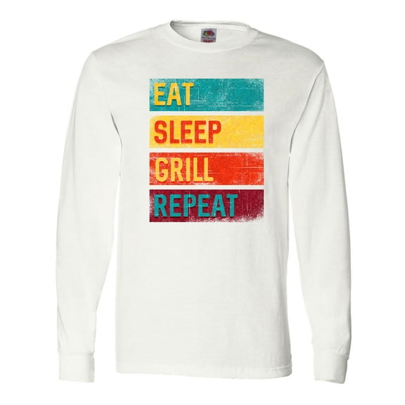 Inktastic BBQ Grilling Eat Sleep Grill Repeat Long Sleeve T-Shirt