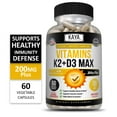 thumbnail image 2 of Vitamin K2 (MK7) with D3 5000 IU Supplement, Bioperine Capsules, Immune Health, 60 Capsules, 2 of 6