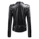 thumbnail image 4 of Chaquetas para mujer Cuello de solapa Botón Chaqueta de moto Chaqueta corta de cuero Abrigo Odeerbi ODB-3, 4 of 7