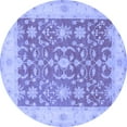 thumbnail image 1 of Ahgly Company Indoor Round Oriental Blue Traditional Area Rugs, 4' Round, 1 of 4
