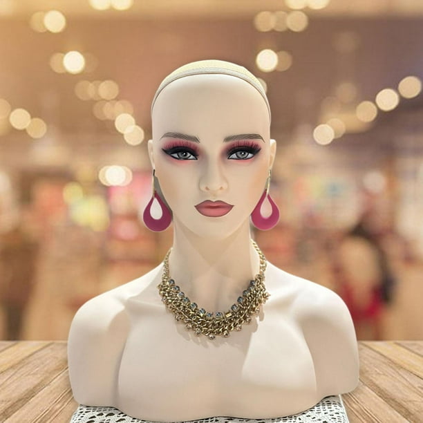 Milaget Female s Head Mannequin s Display Stand for Jewelry Earrings s Making