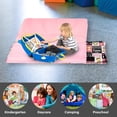 thumbnail image 3 of KAINSY Custom Giraffe Toddler Nap Mat with Blanket and Pillowcase, Personalized Pink Black Plaid Kids Sleeping Bag with Name, Soft Slumber Bags for Girls Preschool, Daycare, Travel, and Sleepovers, 3 of 8