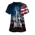 thumbnail image 5 of GEWSEY 4th Of July Scrub Tops Women Short Sleeve V Neck Fourth With Pockets Patriotic For Nurses Holiday Scrubs (Blue, XXL), 5 of 6