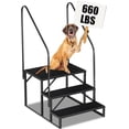 thumbnail image 4 of RV Steps with Handrail, RV Step Stool, Portable Pool Ladder, Heavy Duty Ladder Shelf Outdoor Mobile Home Stairs for Camper/Porch/SPA Pool/Pet Stairs, 4 of 6