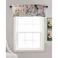 thumbnail image 3 of Pink Spring Flowers Kitchen Valances for Windows Farmhouse Linen Window Valance Curtain for Living Room Window Treatment Summer Floral Botanical White Valance Rod Pocket Topper Drape, 42 x 18 Inch, 3 of 6