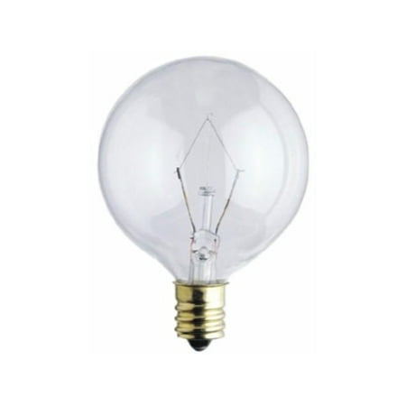 Lightbulb 40 Watt Westinghouse 0361200, 40 Watt, 130 Volt Clear Incandescent G16.5 Light Bulb, 2500 Hour 340 Lumen ()